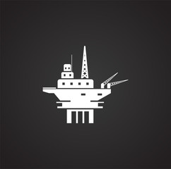 Oil rig related icon on background for graphic and web design. Simple illustration. Internet concept symbol for website button or mobile app.