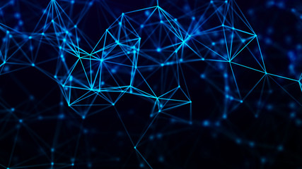 Abstract connection background. Network concept. Plexus. 3d rendering.