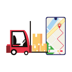 logistic and delivery shipping cartoon