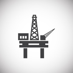 Oil rig related icon on background for graphic and web design. Simple illustration. Internet concept symbol for website button or mobile app.