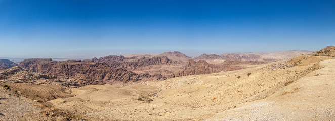 Panorama of Jordan lifeless desert
