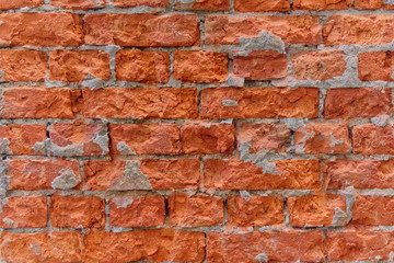 Obraz premium Simple photo background pattern of red broken blocks wall. May using for game development of for design projects.