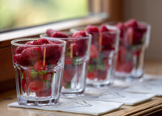 Mix of berries in a glass