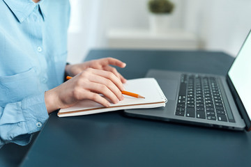 businessman working on laptop in an office