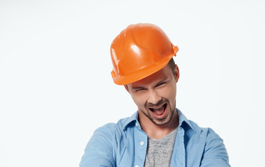 young man in a helmet