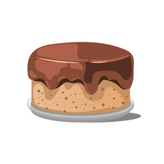 Chocolate cake, vector illustration