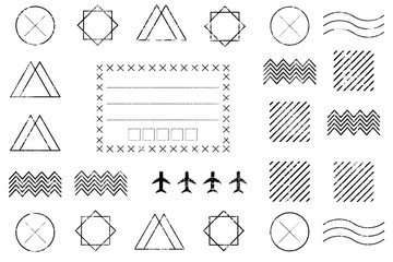 Hipster Blank postal stamps set.illustration vector