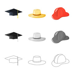 Isolated object of clothing and cap logo. Collection of clothing and beret vector icon for stock.