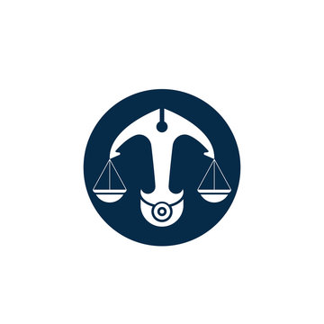 Justice law logo design illustration vector