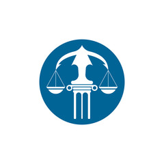 justice law logo design template. pillar shape illustration