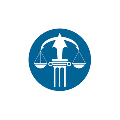 justice law logo design template. pillar shape illustration
