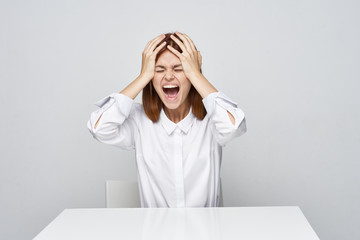 young business woman with headache