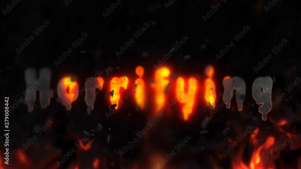 Canvas Prints horrifying halloween explode in fire 4k loop features the words have a horrifying halloween flying o