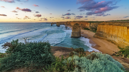 Fototapeta na wymiar twelve apostles at sunset,great ocean road at port campbell, australia 121
