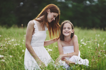 mother and daughter in the park