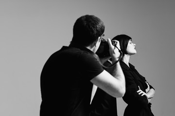 silhouette of man and woman