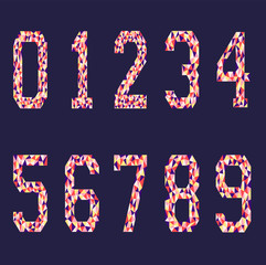 Table numbers polygon or mosaic colorful