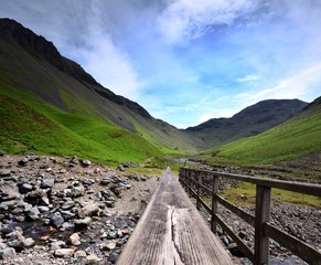 Footbridge to the mountains
