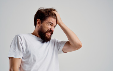 young man with headache