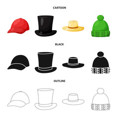 Isolated object of clothing and cap symbol. Set of clothing and beret stock symbol for web.