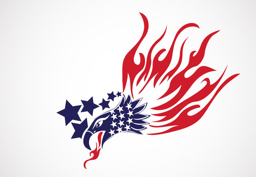 Bald Eagle American Flag Logo