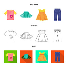 Vector illustration of fashion and garment icon. Collection of fashion and cotton stock symbol for web.