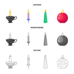 Isolated object of relaxation and flame icon. Set of relaxation and wax stock symbol for web.