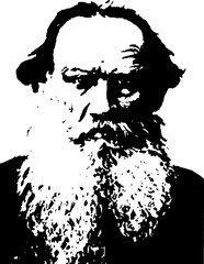 lion Tolstoy portrait vector