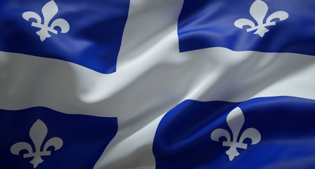 Naklejka premium Oficjalna flaga prowincji Quebec. Kanada.