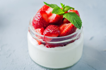 Greek yogurt strawberry parfaits with fresh berries