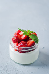 Greek yogurt strawberry parfaits with fresh berries