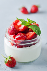 Greek yogurt strawberry parfaits with fresh berries