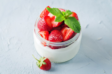 Greek yogurt strawberry parfaits with fresh berries
