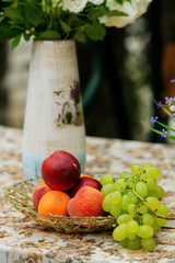 Fresh summer fruits on the table.