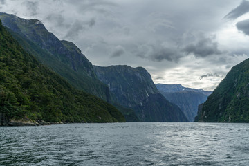 steep coast in the mountains at milford sound, fjordland, new zealand 25