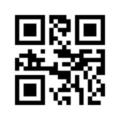 Sample of modern QR code isolated on white background for scanning with smartphone. Flat design element for mobile app, retail, online shopping