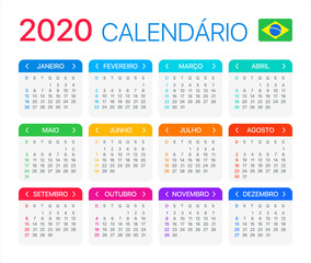 2020 Calendar - vector illustration