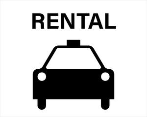 Noleggio auto pittogramma icona vettoriale