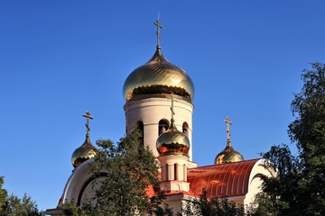 Fototapeta na wymiar Spaso-Preobrazhensky Naval Cathedral in Arkhangelsk, Russia