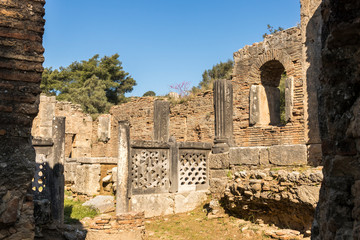 Olympia, Greece. The early Christian church and ancient Workshop of Greek sculptor Phidias, where the Statue of Zeus was created