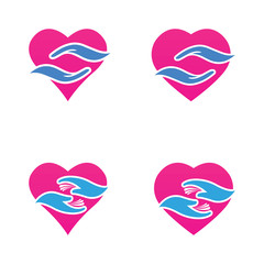 Hand care logo template vector icon business