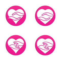 Hand care logo template vector icon business