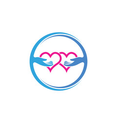 Hand care logo template vector icon business
