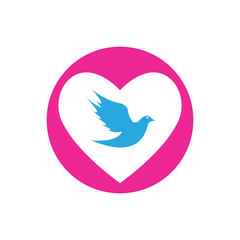 Bird Dove Love Logo Template Vector