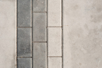 Brick pavement tile, top view. Light sidewalk, pavement texture