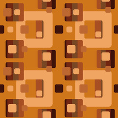 Abstract flat retro seamless pattern with rectangles. Timeless simple vector ornament.