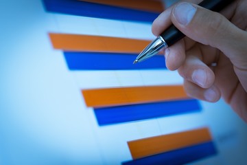 Business Graphs on Computer Monitor