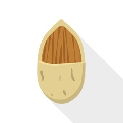 Almond nut icon. Flat illustration of almond nut vector icon for web design