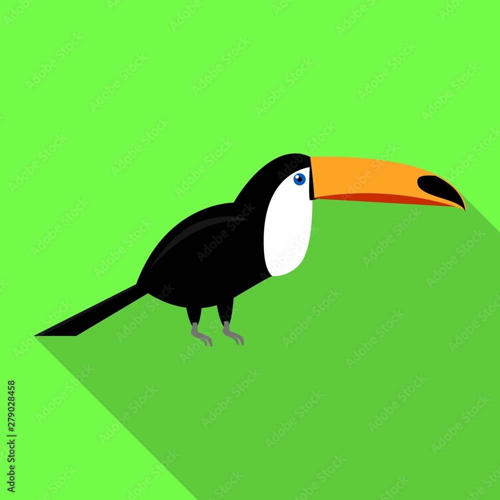 Poster toucan icon. flat illustration of toucan vector icon for web design