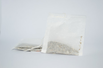 tea bags isolated on white background